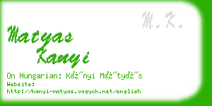 matyas kanyi business card